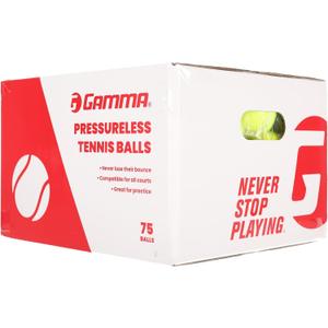 GAMMA Sports Pressureless Tennis Balls Box - Ideal for Practice, Teaching, and Training with High-Visbility Felt - Indoor and Outdoor Court Play -  75 Pack