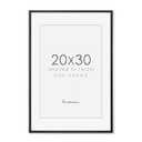 20x30 Black Picture Frame, 20 x 30 Solid Oak Wood Poster Frame Matted to 16x24, Rustic Wooden 20"x30" Frame for Wall Decor, Large Thin Wood Frame 30x20 with Real Glass, 30 x 20 Wood Art Frame