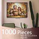 Easter Jigsaw Puzzle Adults 1000 Pieces Grandmother and Granddaughter Puzzle DIY Craft Spring Courtyard Art Living Room Wall Decoration Funny Activities Gifts Easter Eggs Puzzles