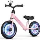 Bobike Toddler Balance Bike for 2-5 Year Olds, No Pedal Kids Bike with Lighting Wheels, Adjustable Seat & Handlebar, Bell & Non-Slip Tires, First Bike Gift for Boys & Girls, Small