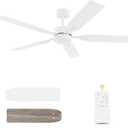 52" Ceiling Fan with Light for Bedroom - 6 Speeds & Reversible Function - 3 Color Temperature & Dimmable Brightness - Quiet Operation - Suitable for Living Room & Patios - White