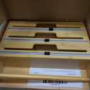 5 in 1 Foil and Plastic Wrap Organizer with Cutter, Plastic Wrap Food Dispenser with Paper Towel Holder for 12 inch Roll Wax Paper Parchment, Wall Mount Aluminum Foil Dispenser for Kitchen Storage