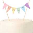 Rainbow Half Birthday Cake Topper - Pastel Rainbow 6 Months Cake Bunting, 1/2 Birthday Decorations for Girls, Colorful Cake Decoration Party Supplies, Cake Smash Photo Props