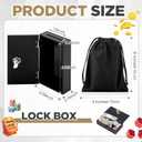 Acrylic Box for Gambler, Winners Bank Portable Safe Casino Money Pocket Sized Cash Box with 2 Keys and Storage Bag(Black,1 Pack)