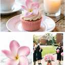 10pcs Light White Pink Flowers PU Real Touch Flowers Hawaiian Plumeria Tropical Artificial Flowers for DIY Floral Gifts Wedding Home Office Table Decor Farmhouse Table Centerpiece Decorations