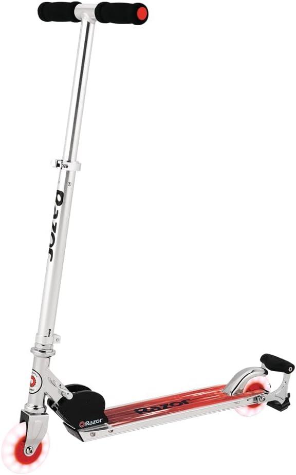 Razor Spark Ultra Kick Scooter for Kids Ages 8+ - Spark Bar, Ultra Bright LED Wheels, Rear-Fender Brake, Adjustable Handlebars, for Riders up to 143 lbs