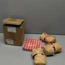 Geelin 6 Pcs Christmas Mini Woven Basket with Handle 20 Sheet Red and White Gingham Paper Napkins Wood Chip Mini Flower Fruit Picnic Basket Chip for Christmas Wedding Party Gift Decoration (Large)