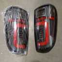 AmeriLite For 2008-2016 Ford F250 F350 F450 SD C-Type Halogen, Led, Tube Replacement Pickup Truck Tail Lights With Reverse Bulb - Passenger and Driver Side, Vehicle Light Assembly, Black