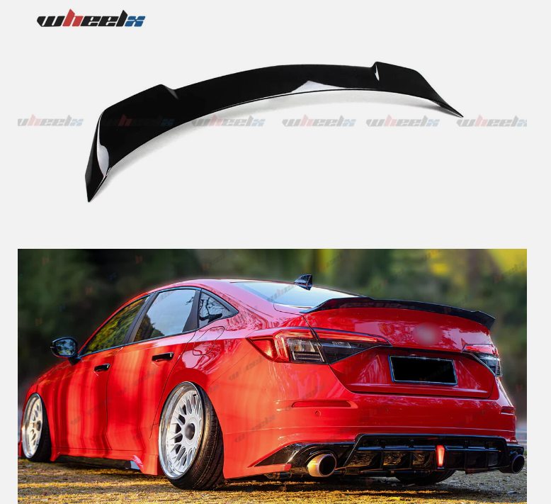 2022-25 11th Gen Honda Civic Sedan Yofer Gloss Black High Kick Trunk Spoiler