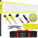 Volleyball Net Outdoor - Portable Volleyball Set for Backyard with Professional Volleyball Net, Wrap Yarn Volleyball and Pump, Boundary Line, Carry Bag