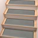 PURE ERA Cushioned Stair Mat, 8 x 30 Inch Non-Slip Stair Treads, Staircase Step Treads Foam Stair Pads, Tape Free Durable Stair Treads for Wooden Steps Washable, Easy to Clean (12 Pieces, Light Gray)