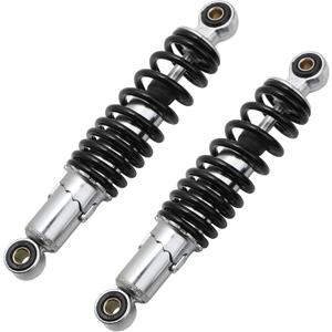 Minho Dual Rear Shock Absorbers with Adjustable Spring Preload in Heavy Iron Material Compatible with Chinese GY6 4-Stroke Engine Taotao ATV Go Kart,Black Color,250MM Length