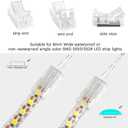 10Pcs 2 Pin 8mm LED Connectors and 32.8FT 2pin 22AWG Extension Cable Strip to Wire Solderless LED Strip Tape Lights Connectors for 3528 2835 Waterproof or Non-Waterproof Single Color LED Strip Lights