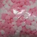 Pushglossy 1000pcs Valentine Gift Box Filler Shreds Mini Heart Shaped Foam Beads Basket Filler for Crafts DIY Packaging Birthday Gift Wrapping Decoration Supplies, Pink White