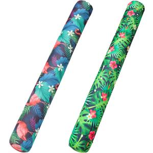 FindUWill Inflatable Swim Pool Noodles, 2 Pack Soft Fabric Covered Large Swim Noodles, Premium Buoyancy for Swimming Floating, Pool Floats Toys for Adults Pool Accessories (C-Flamingo&Green)