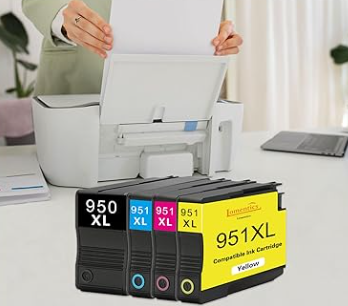 950XL/951XL High Yield Ink Cartridge Replacement for Combo Pack HP 950 951 XL to Use with HP OfficeJet Pro 8600 8610 8615 8620 8625 8100 8630 8660 276DW 251DW (4 Pack, 1 Black 1Cyan 1Magenta 1Yellow)