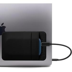2-Pocket Adhesive Pouch for Laptop, Compatible with External Portable SSD, Magic Mouse, USB Cable and More - Black
