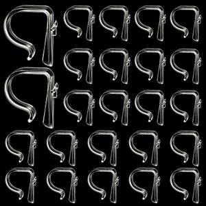 Chunful 24 Packs Clear Church Pew Clips for Weddings Heavy Duty Plastic Pew Hooks Decorations Church Bench Bow Holders for Aisle Chairs Railing Bow Garland Decor