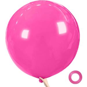 Big 36 Inch Hot Pink Balloons, 9Pcs Giant Latex Balloons for Birthday Wedding Party Decorations (Rose Red)