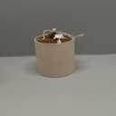 EDISHINE Tripod Table Lamp, Small Cute Bedside Lamp with Linen Beige Lampshade, Nightstand Lamp for Nursery, Bedroom, Kid Room, Living Room, Light Brown Wooden Base, E26 Socket, 14.2 Inch