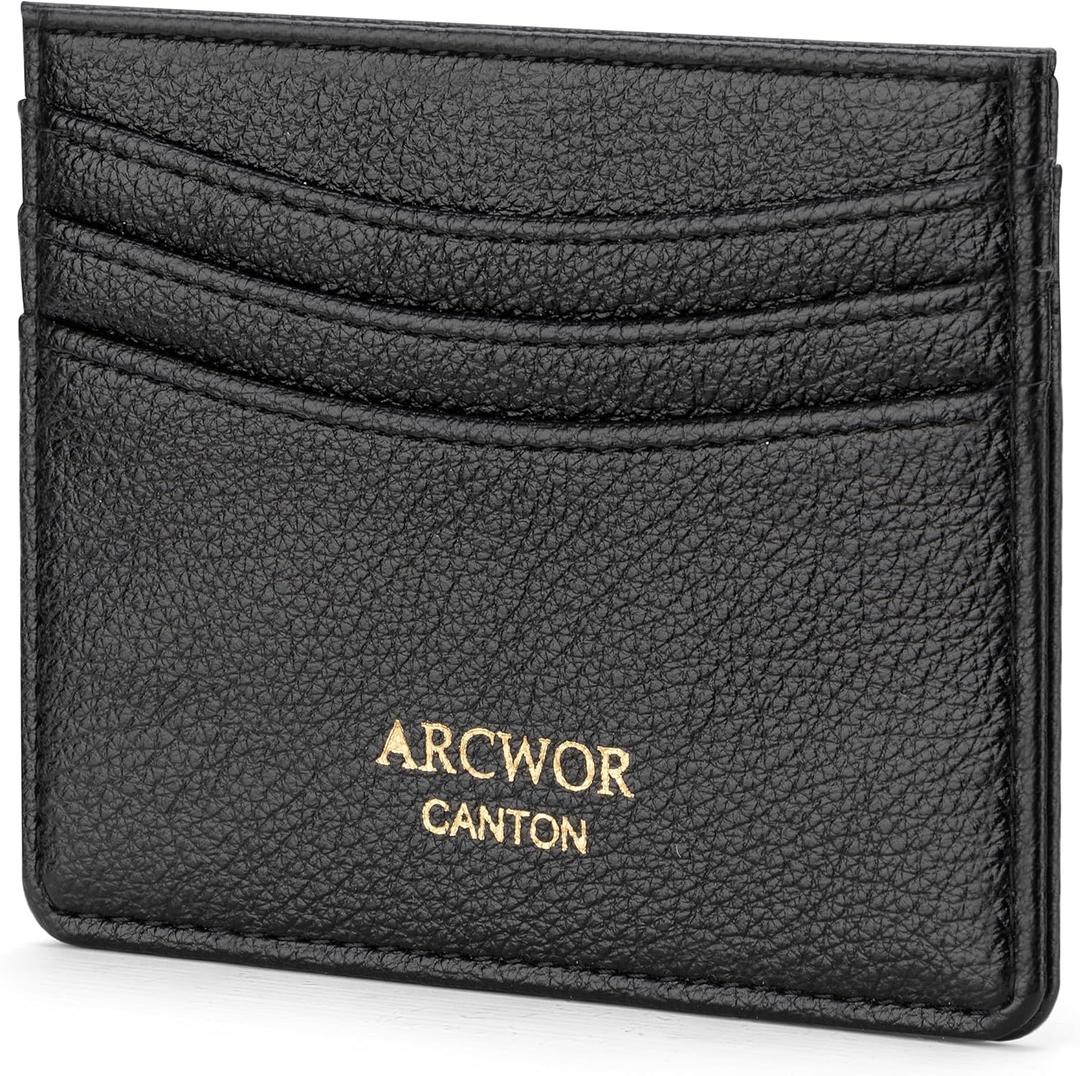 Slim Wallet Minimalist Front Pocket RFID Blocking Men and Women Leather Wallets