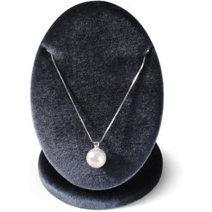 Resilient Velvet Necklace Display Stand, Jewelry Store Retail Countertop Storage Holder, Pendant Necklace Organizer Rack (Grey, Resilient Velvet)