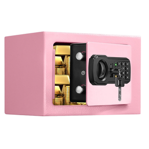 Small Fireproof Safe Box for Home Use, 0.3 Cu ft Mini Pink Safe and Fireproof Lock Box with Electronic Keypad, Fire Safe for Money, Jewelry, ID Documents