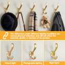 8 Pack Coat Hooks Wall Mount Heavy Duty Utility Retro Double Hooks for Hanging Coats,Hat, Towel, Key, Robe, Scarf, Bag, Cap (Gold)