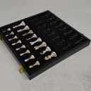 15" Large Chess Set for Adults with Weighted Acrylic Chess Pieces 3.5" King & Portable Folding Marbling Wooden Chess Board Travel Chess Sets Family Board Game Gift  Elegant Classic Chess Game