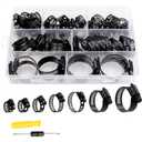 60Pcs Hose clamp stainless steel Adjustable 6-38mm range worm gear hose clamps Assortment Kit for Plumbing, Automotive, Mechanical Applications (Black)
