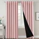 H.VERSAILTEX 100% Blackout Curtains for Bedroom with Black Liner Full Room Darkening Curtains 84 Inch Long Thermal Insulated Back Tab/Rod Pocket Window Drapes for Living Room, 2 Panels, Baby Pink, 52"W x 84"L (Pack of 2)
