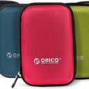 ORICO Hard Drive Case 2.5 inch External Drive Storage Carrying Bag Waterproof Shockproof with Inner Size 5.5x3.5x1.0inch for Organizing HDD and Electronic Accessories, Multi Colors (PHD-25)