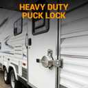 Premium Puck Lock with Hidden Shackle, Aluminum Alloy Padlock for Trailer, RV, Storage Unit, Truck, Van Security, Anti-Cut & Anti-Drill(Silver, 2 Pack)