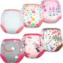 MooMoo Baby 6 Packs Potty Training Underwear Absorbent Vehicle Training Pants for Toddler Boys Pee Pants 2T-9T (4T, Pink(pack of 6))