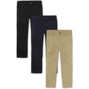 The Children's Place Boys' Stretch Relaxed Straight Chino Pants, Multipacks (14 Straight, Blue)