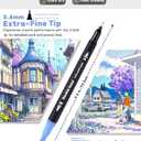 AEDAGA 80 Colors Dual Tip Brush Pens, Fine Felt Tip and Brush Tips Colored Pens for Adults, Coloring Markers for Coloring Book Bullet Journaling Note Taking Hand Lettering