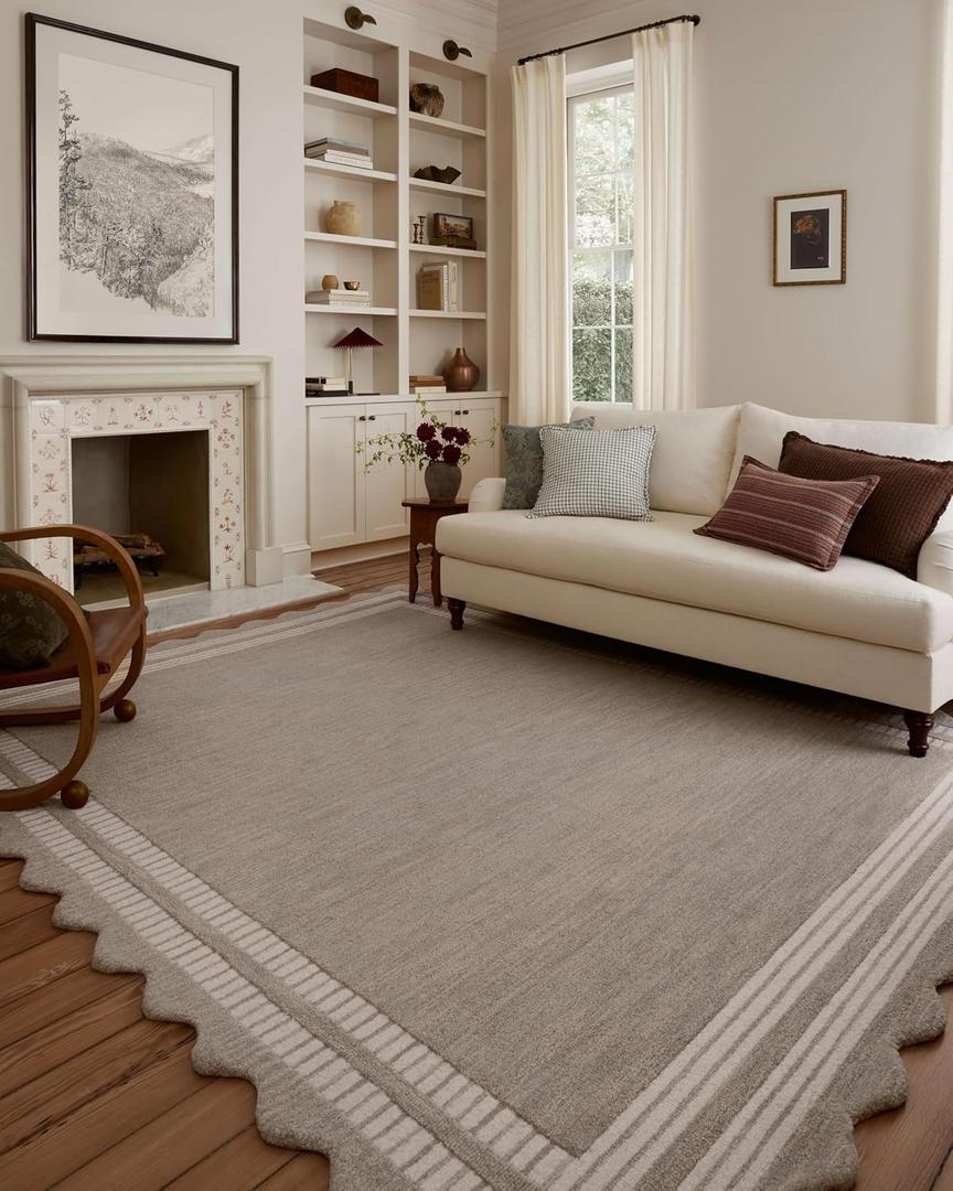Loloi Chris Loves Julia Scottie Fog/Ivory 2'-0" x 5'-0" Accent Rug
SCO-01 Scalloped Approx. 2x5 Grey Entryway Kitchen, Plush, Playful, Hand-Tufted, Neutral, Accent Rug