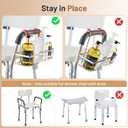 DELLAN Hanging Shower Caddy, Shower Rack with Hooks for Shower & Bath Chair, Bathroom Shower Basket for Elderly, Pregnant, Handicap, Patient