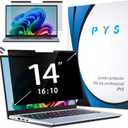 PYS Magnetic Laptop Privacy Screen 14 Inch 16:10 - Computer Monitor Privacy Shield, Anti-Glare Blue Light Filter, Removable Privacy Screen for Lenovo, HP, Dell