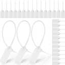 Nuanchu 500 Pcs Plastic Tamper Seals Zip Ties for Fire Extinguishers Blank Security Tags Disposable Self-Locking Signage Trailer Truck Seal Tie, 250mm Length (White)