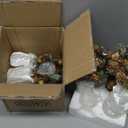 6Pcs Christmas Candle Rings Wreaths, Small Christmas Wreath with Glasses and Plastic Candles with Snowy Pinecone&Red Berry, Mini Candle Holders for Table Centerpiece(6, Green)