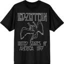 Led Zeppelin Falling Icarus 1977 Men's Crew Neck Short Sleeve T-Shirt (Medium, Black)
