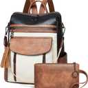 Shrrie Backpack Purse for Women Fashion Leather Backpack Purse Designer Travel Backpack Convertible Shoulder Bag with Wristlet