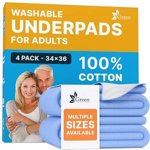 GREEN LIFESTYLE Washable Underpads - Large Bed Pads for use as Incontinence Bed Pads, Reusable Pet Pads, Great for Dogs, Cats, Bunny, Seniors Bed Pad (Pack of 3 - 34x36)