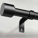 GEEBOBO Black Curtain Rods for Windows 66 to 120 Inch, 1 Inch Adjustable Heavy Duty Easy Install Curtain Rods Set for Outdoor, Patio, Farmhouse, Bedroom, Living Room (Black, 30"-120")