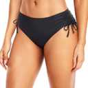 Daci Women Mid Waist Bikini Bottoms - Full Coverage Swim Bathing Suit Bottom Side Tied Swimsuit Bottoms (Large, Black)