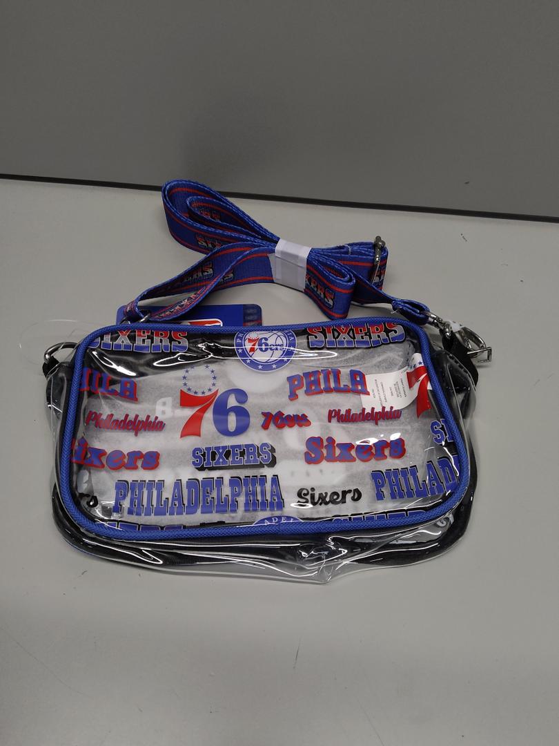 FOCO NBA Team Logo Stripe Clear Crossbody Bag, Retro Print Pack of 2