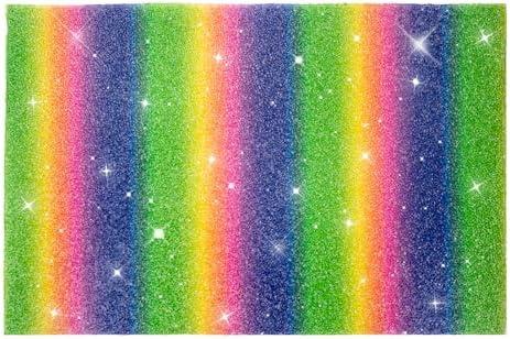 Rainbow Placemat for Dining Table, Heat Resistant Crushed Diamond Sparkle Glitter Rhinestones Decoration Table Mat, 12 x 18inch Placemat Gifts for Holiday (Rainbow)