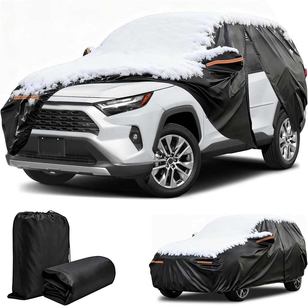 Car Cover for Toyota RAV4 2012-2026 & for Honda CR‑V 2012-2026 | with Driver Side Zipper, SUV Full Car Cover Waterproof All Weather Outdoor for Snow Rain Sun UV Dust Protector