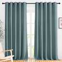 NICETOWN Greyish Blue Blackout Bedroom Curtains, Energy Saving Thermal Window Treatments Grommet Light Blocking Privacy Room Dividers for Living Room, 2 Panels, W66 x L102